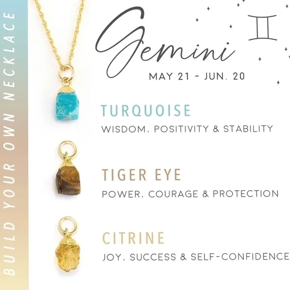 3 Crystal Gemini Birthstone Necklace